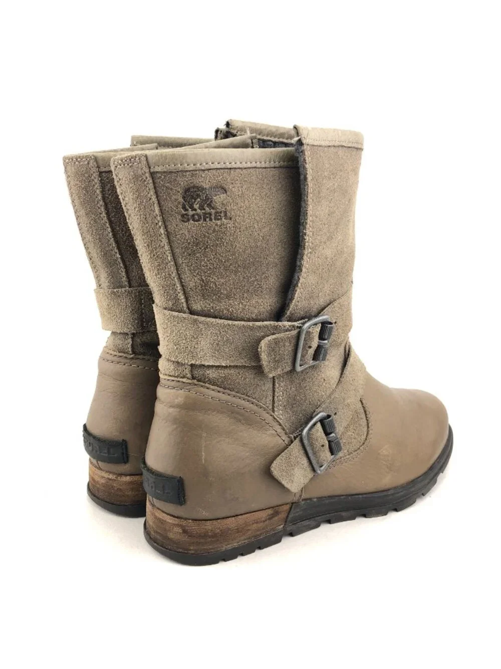 Sorel Major Moto Tan Leather Boots 8.5